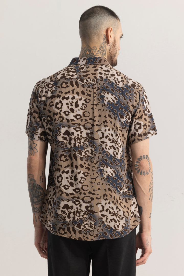 Pantherine Print Brown Shirt