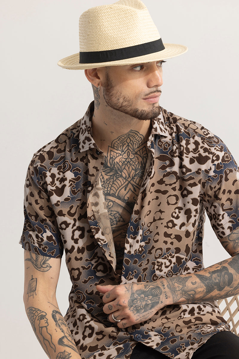 Pantherine Print Brown Shirt