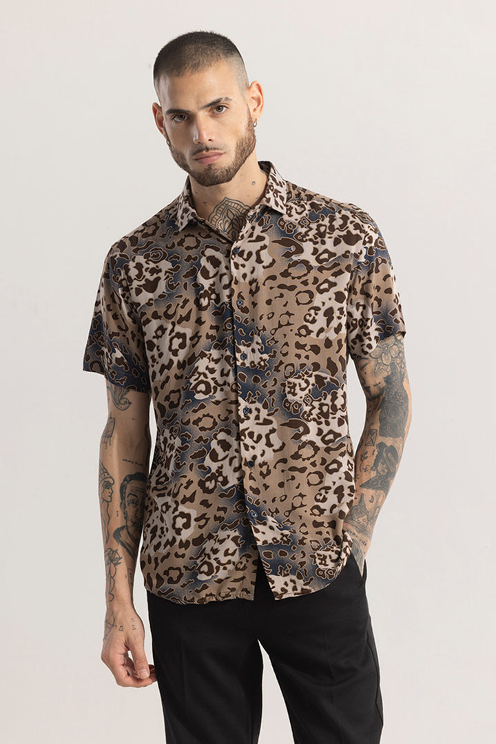 Pantherine Print Brown Shirt