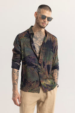 Buy Men's Embroidery Paisley White Shirt Online | SNITCH