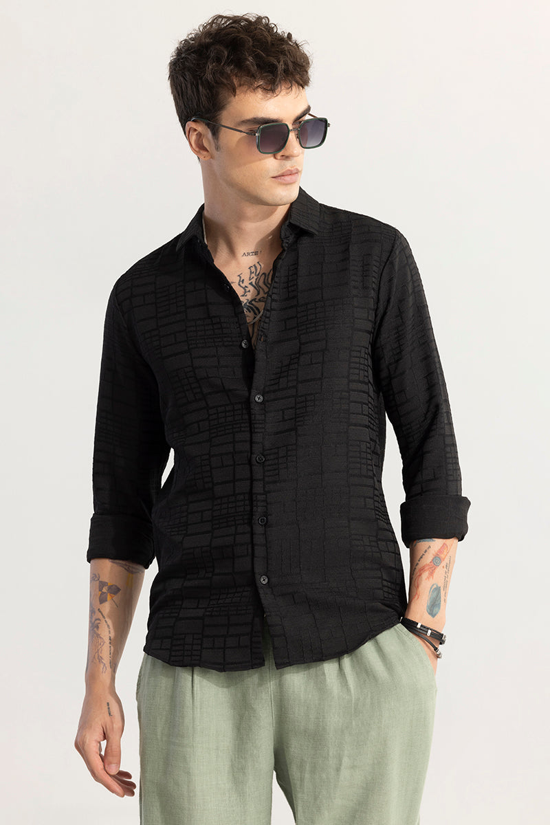 Buy Mens Bold Square Black Shirt Online | Snitch – SNITCH