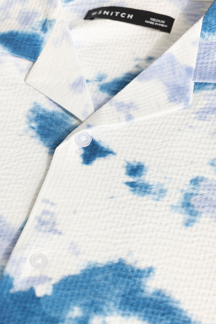 Blue Tye & Dye Textured Shirt