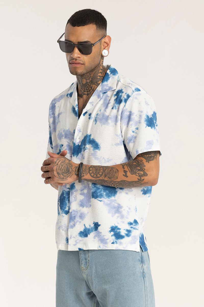 Blue Tye & Dye Textured Shirt