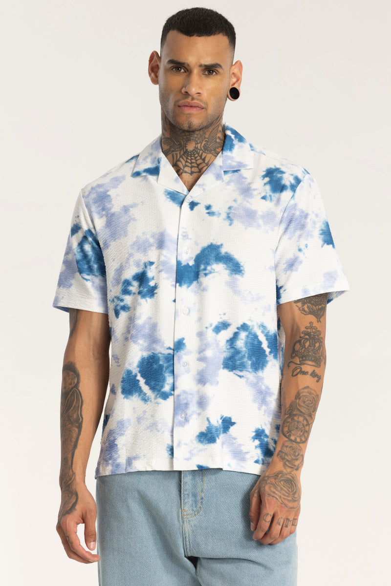 Blue Tye & Dye Textured Shirt