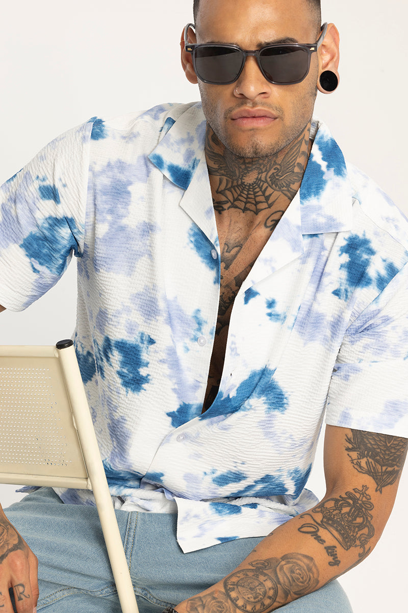 Blue Tye & Dye Textured Shirt