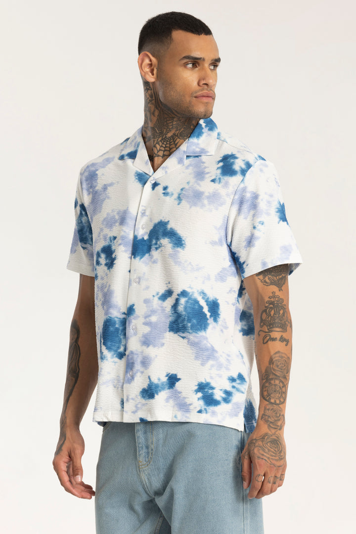 Blue Tye & Dye Textured Shirt