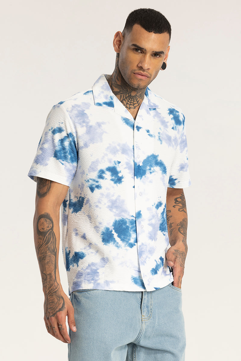 Blue Tye & Dye Textured Shirt