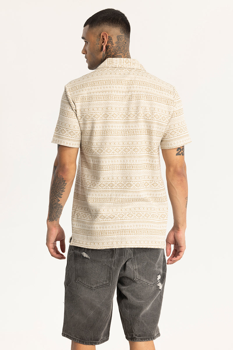 Beige Cuban Textured Shirt