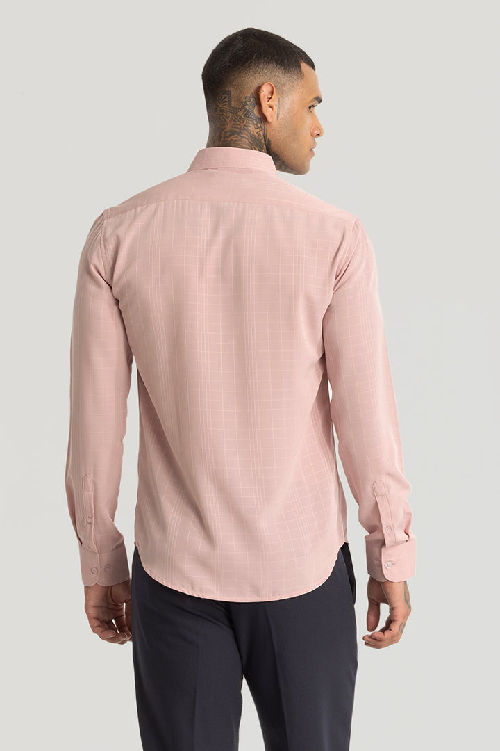 Pink Embroidered Stripes Shirt