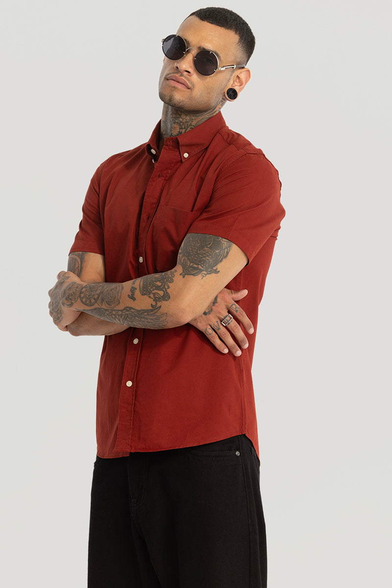 Red Oxford Solid Shirt