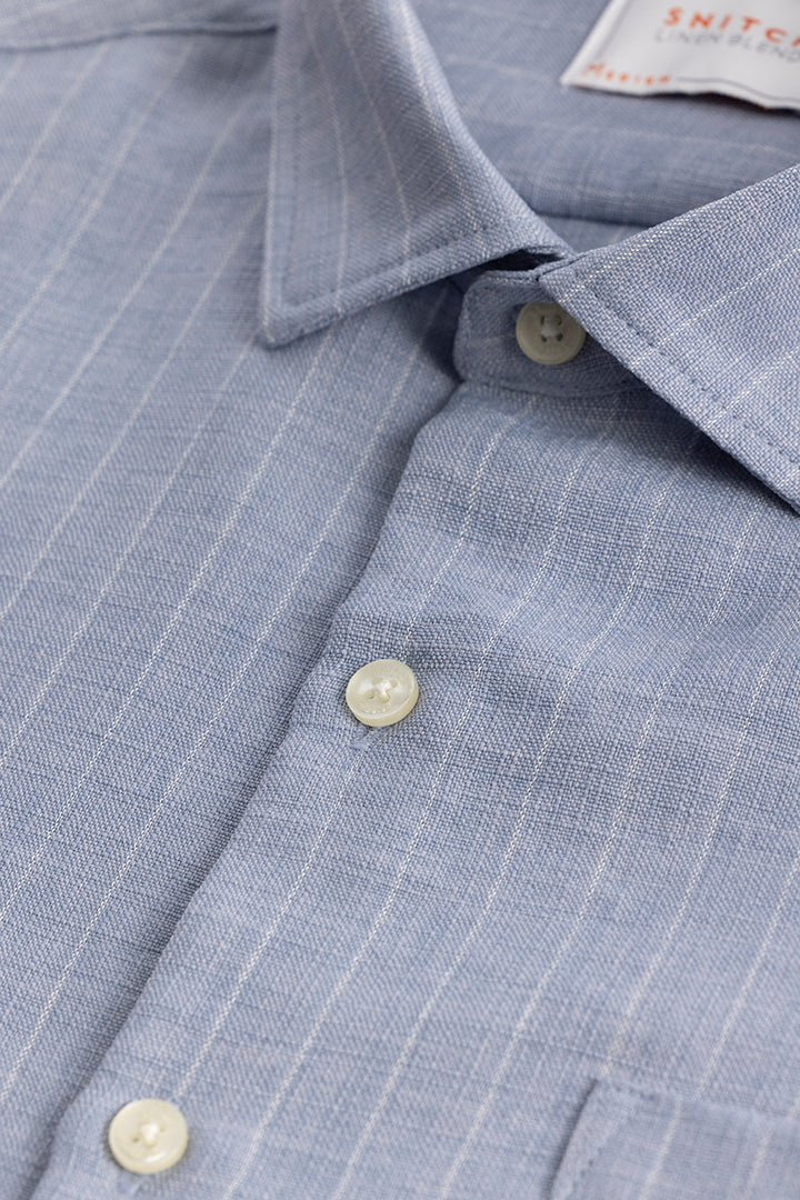 Linen Line Light Blue Stripe Shirt