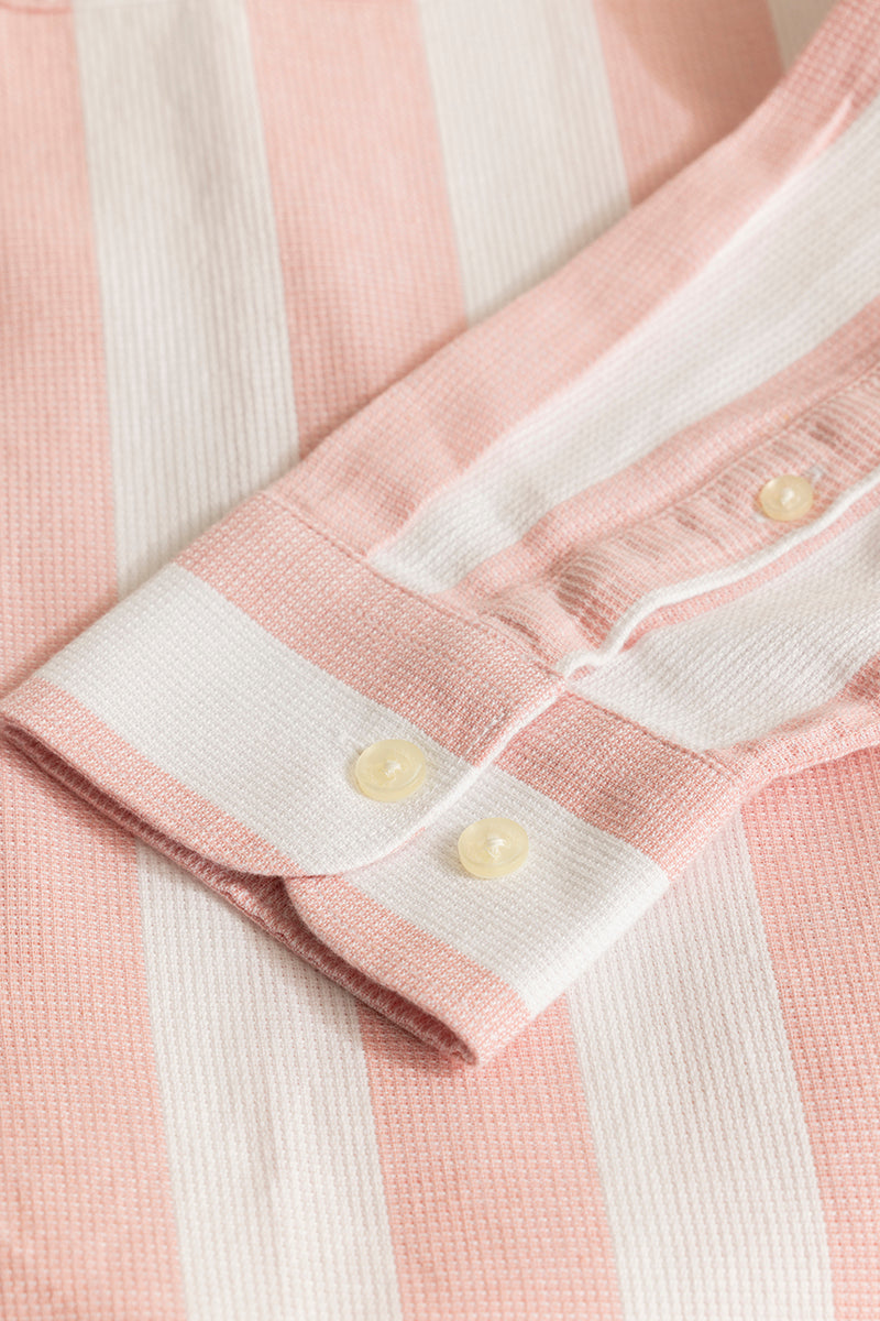 Pulse Light Pink Stripes Linen Shirt