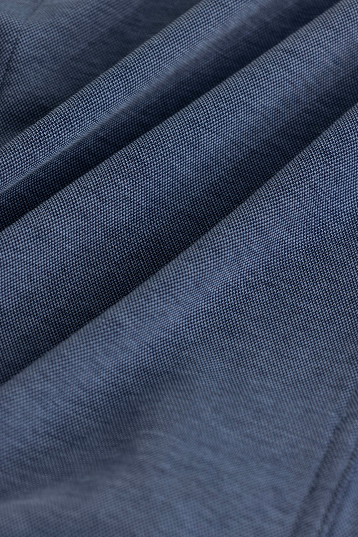 CollarEase Dark Blue Knitted Shirt