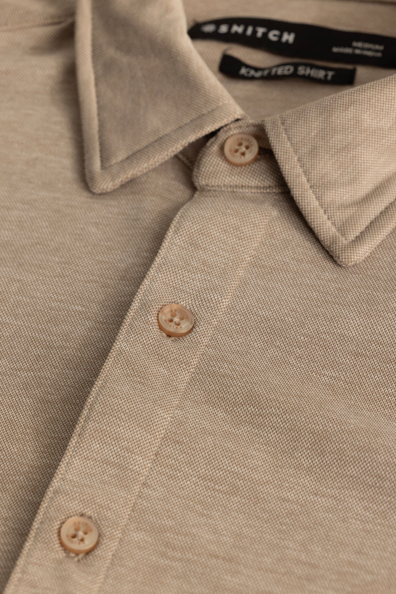 CollarEase Khaki Plain Shirt