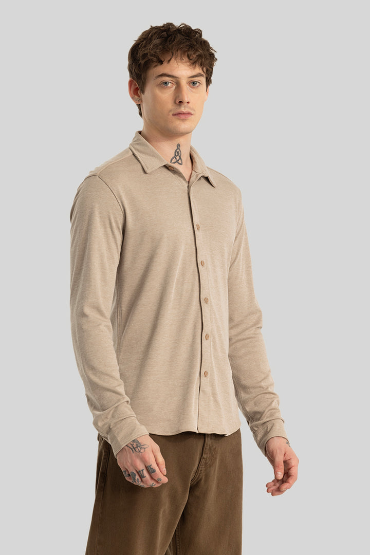 CollarEase Khaki Plain Shirt