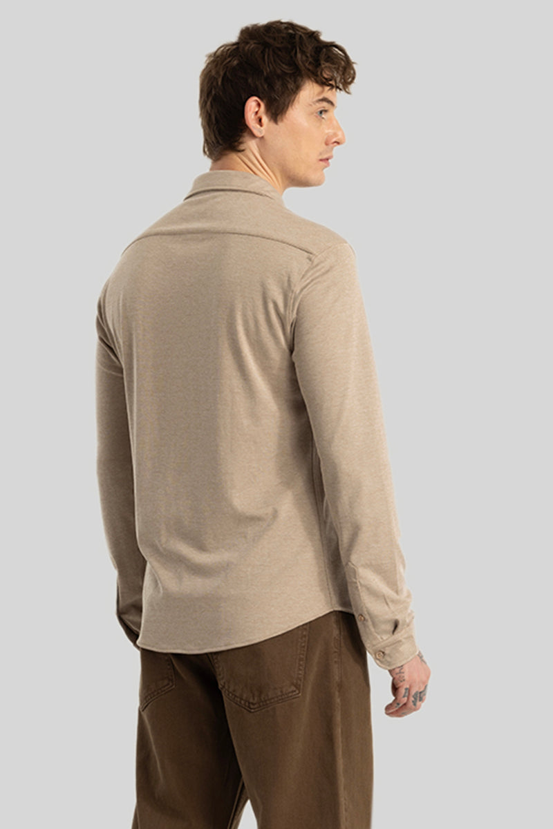 CollarEase Khaki Plain Shirt