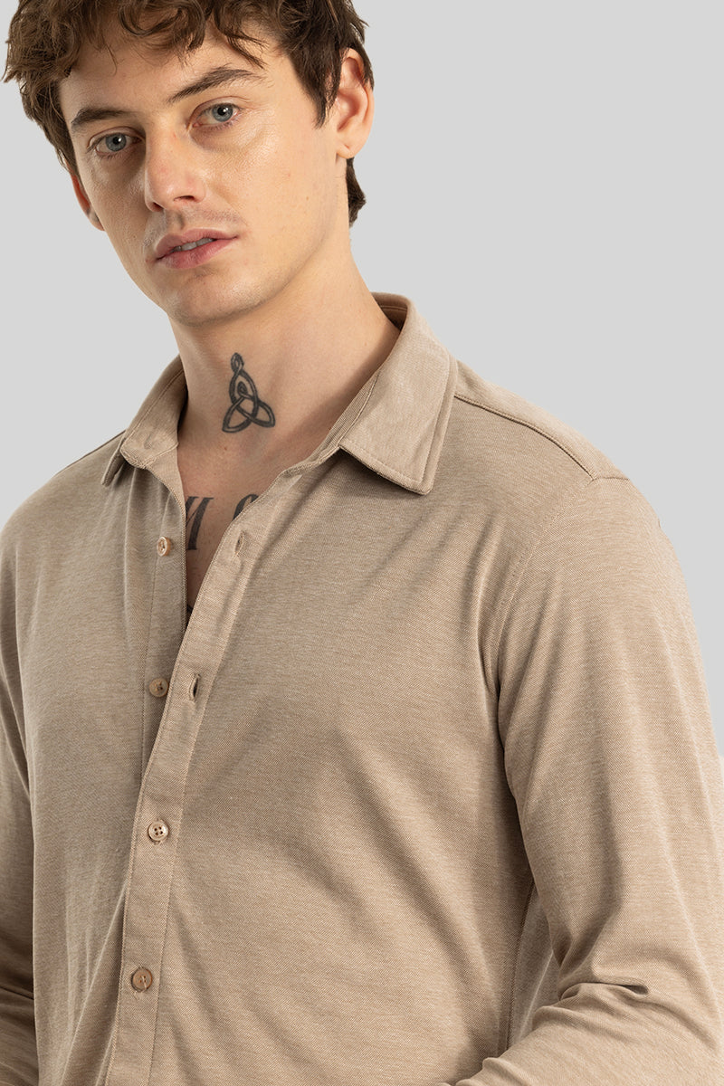 CollarEase Khaki Plain Shirt