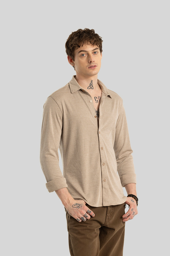 CollarEase Khaki Plain Shirt