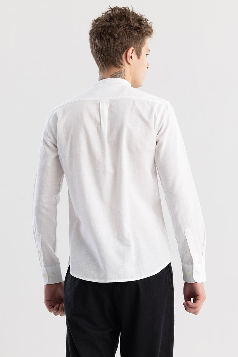 Linen Elegance Plain White Shirt