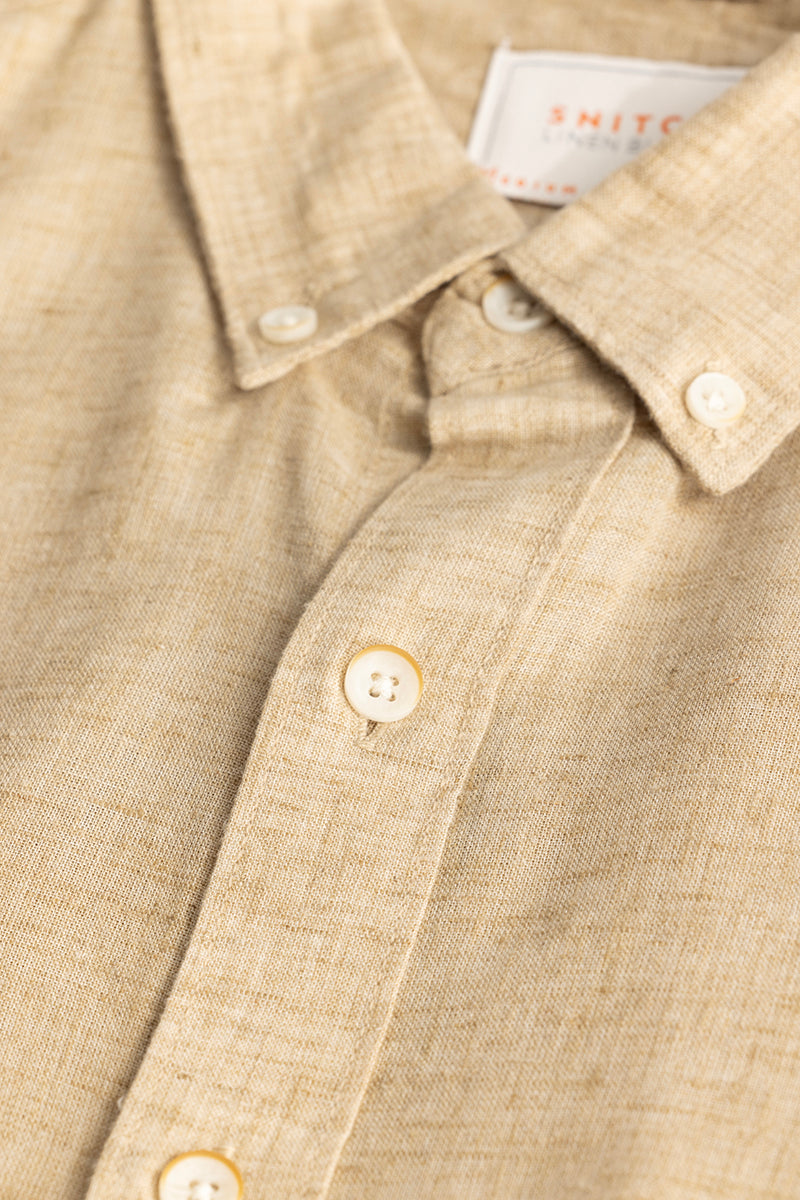 Cream Linen Blend Shirt