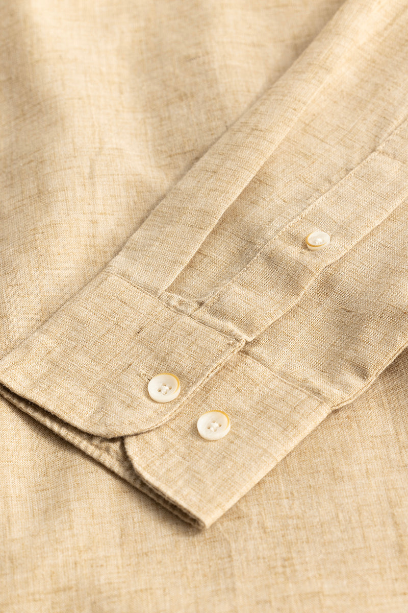 Cream Linen Blend Shirt