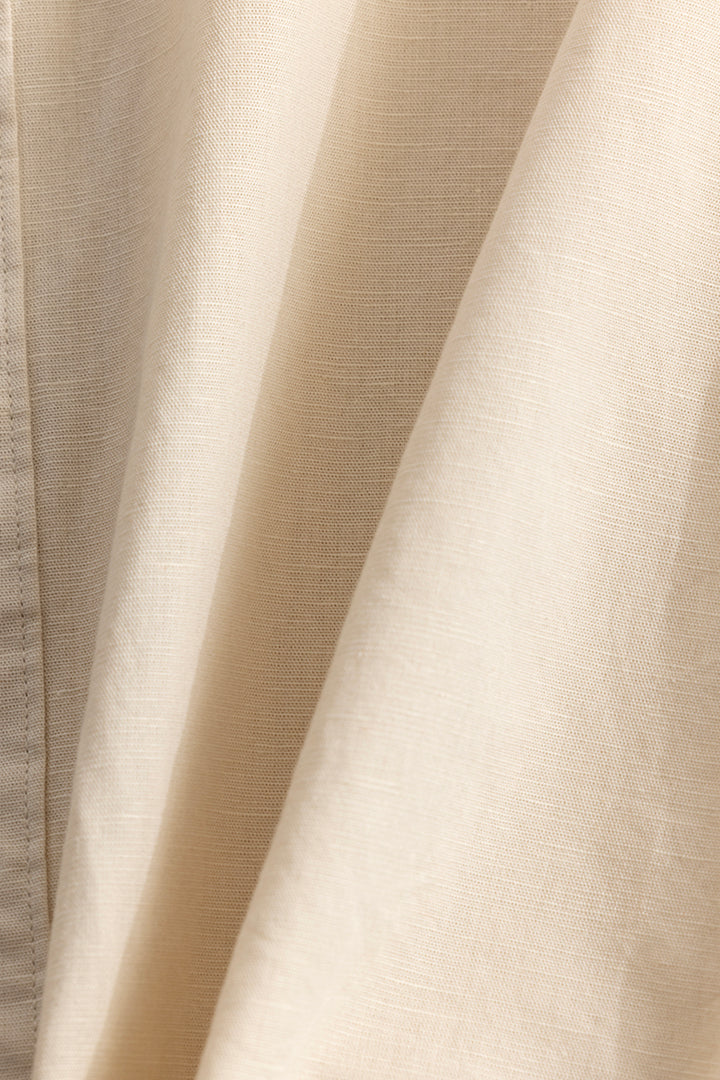 Linen Elegance Cream Plain Shirt