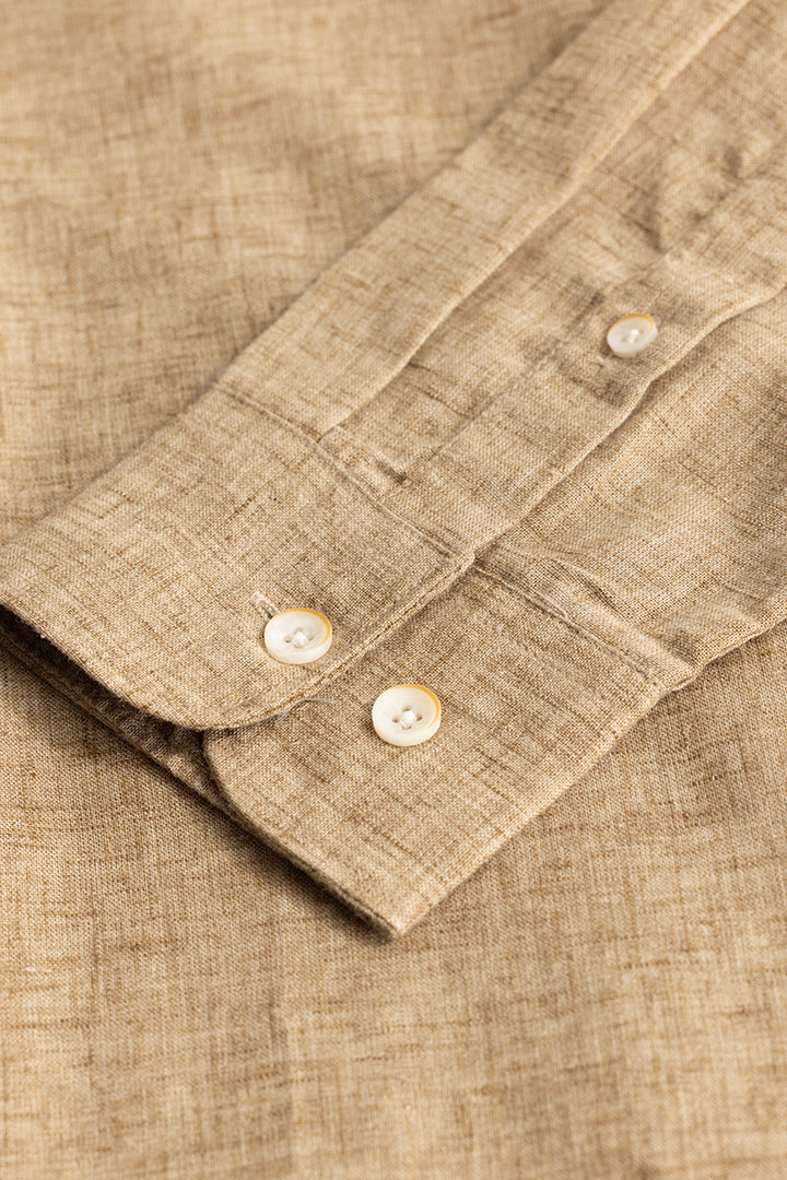 Beige Linen Blend Shirt