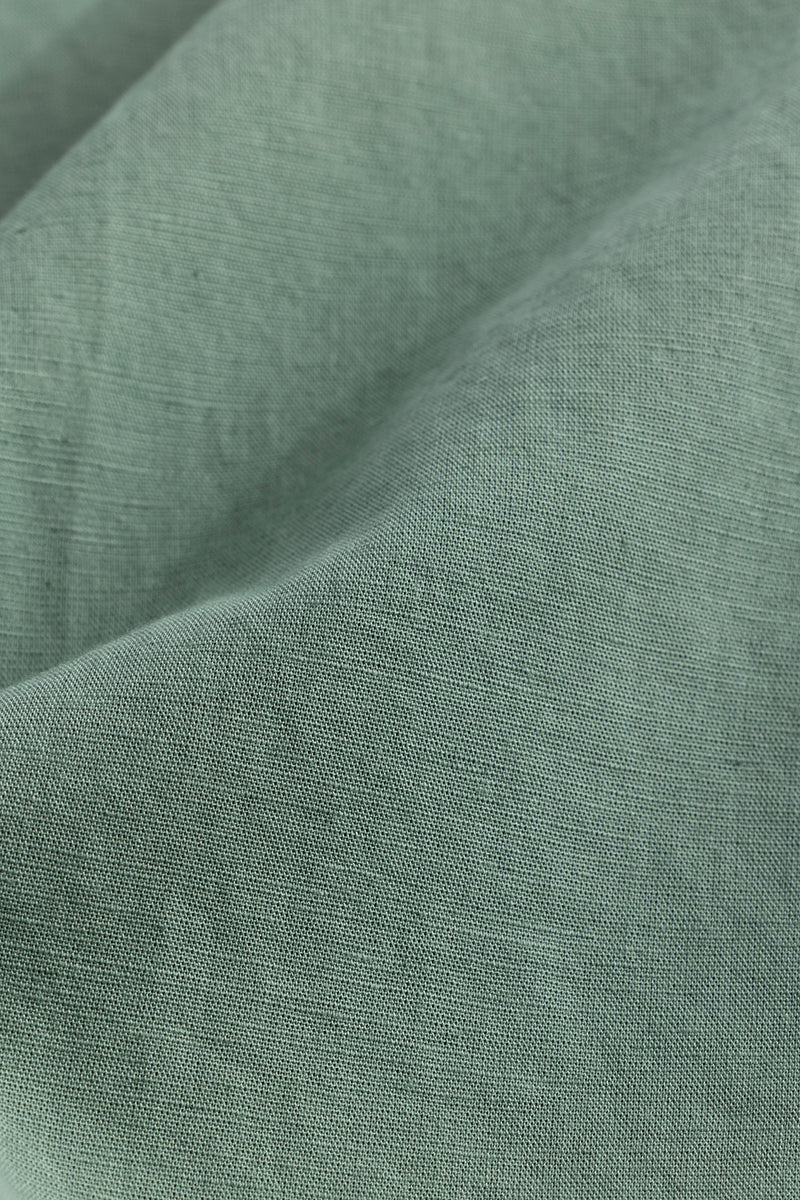 Linen Elegance Green Plain Shirts