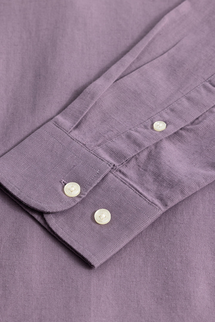 Linen Elegance Plain Purple Shirt