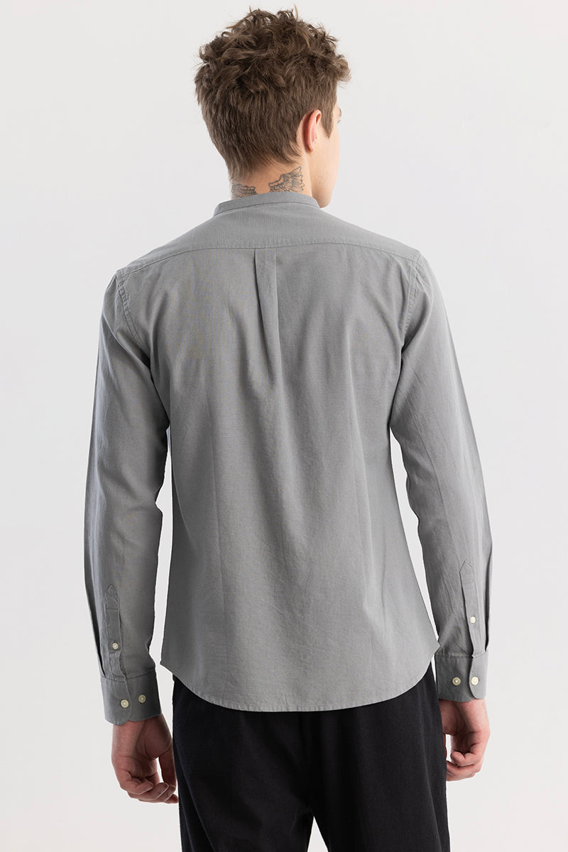 Linen Elegance Grey Plain Shirt