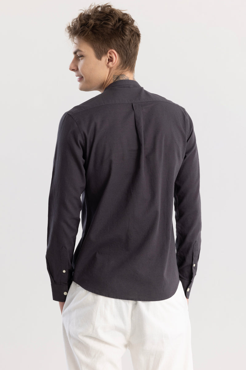 Linen Elegance Dark Grey Shirt