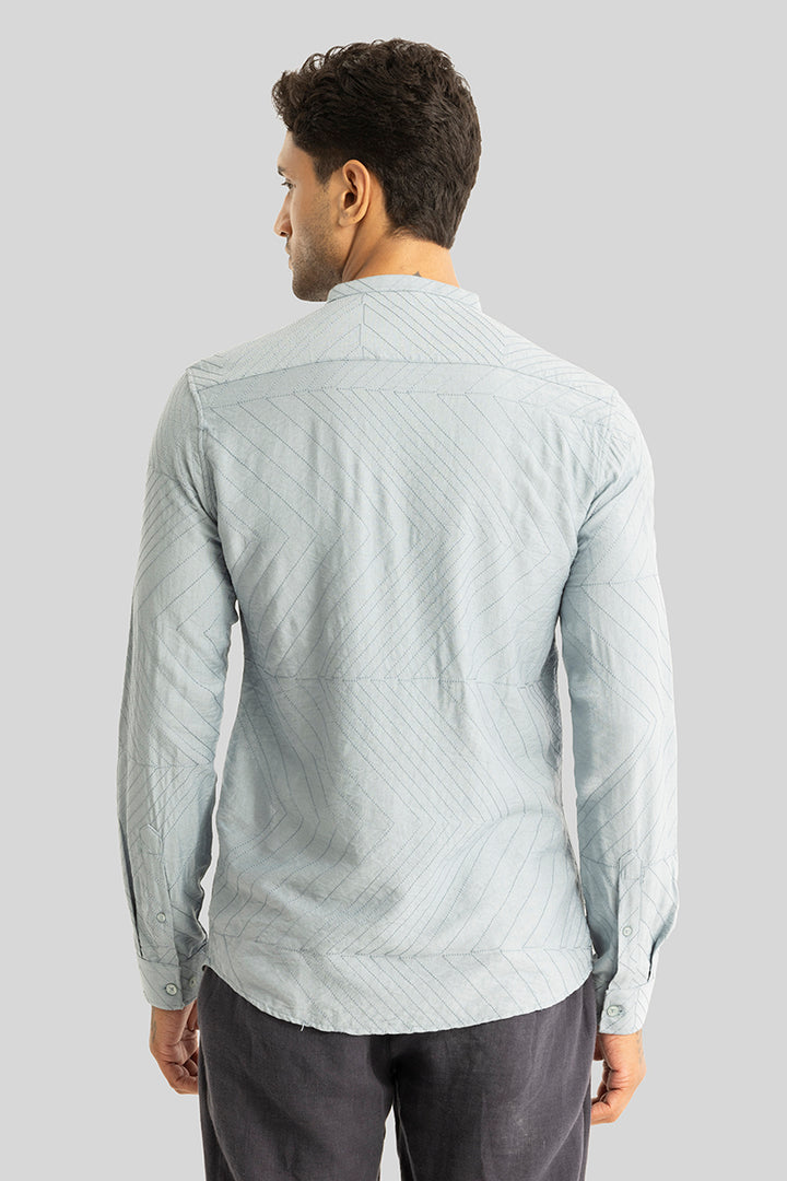 Pastal Blue Embroidered Shirt