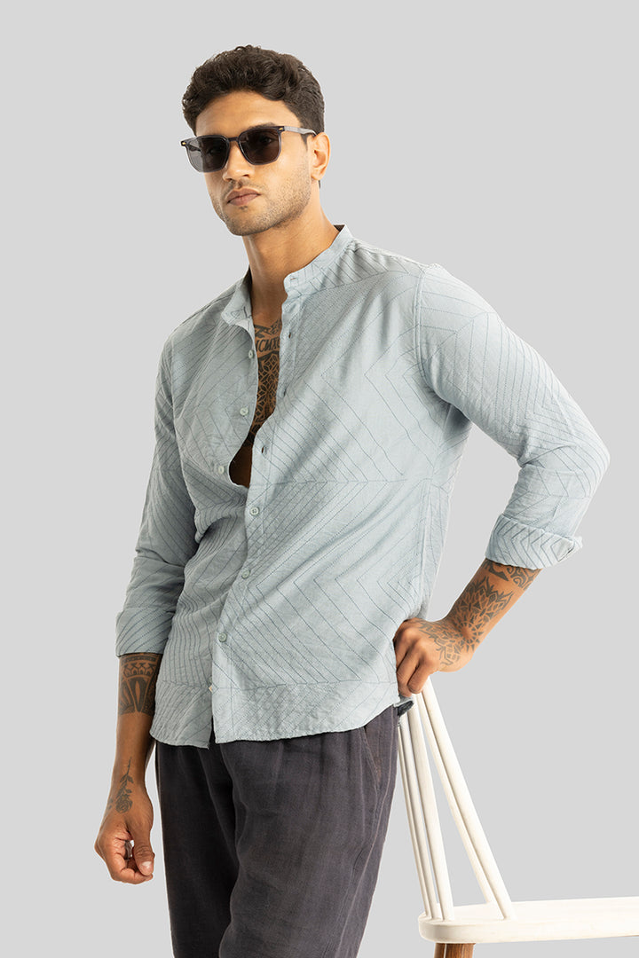 Pastal Blue Embroidered Shirt