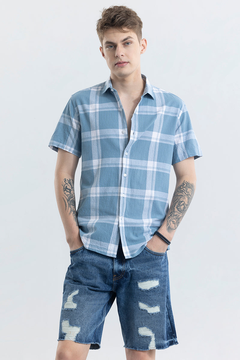 Delfina Blue Checks Shirt