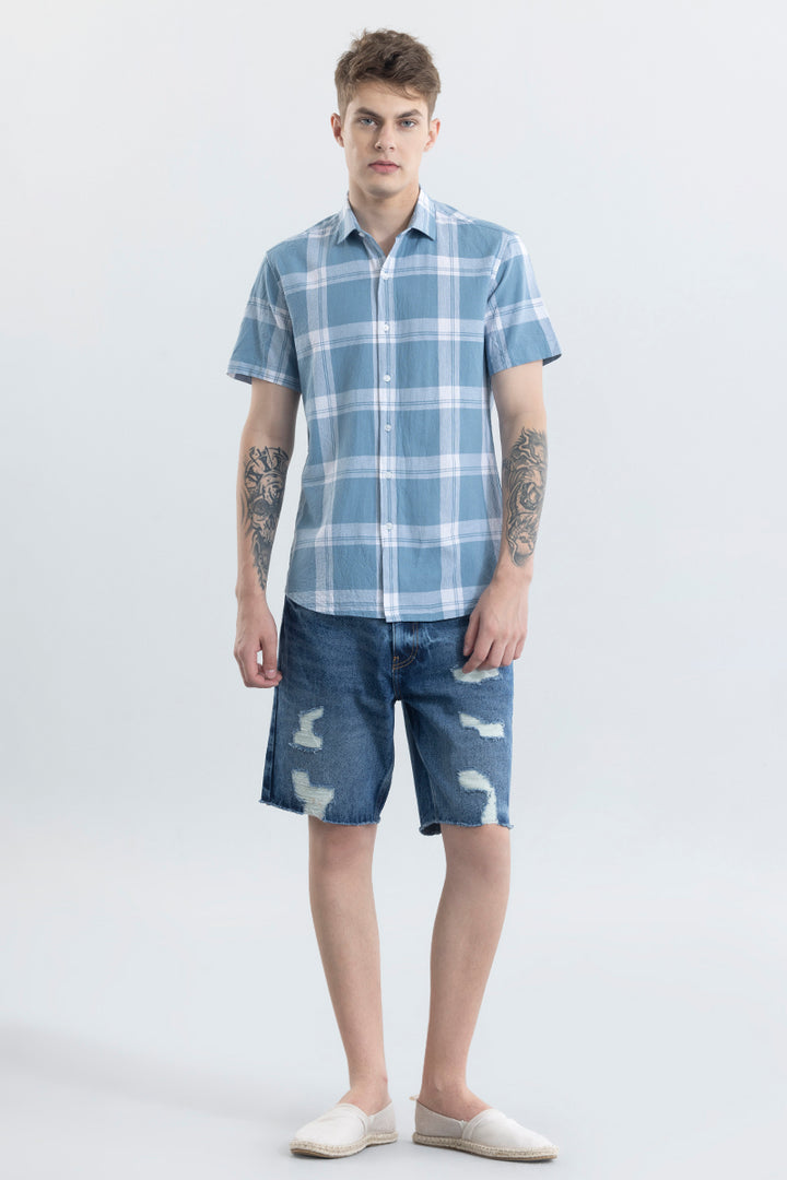 Delfina Blue Checks Shirt