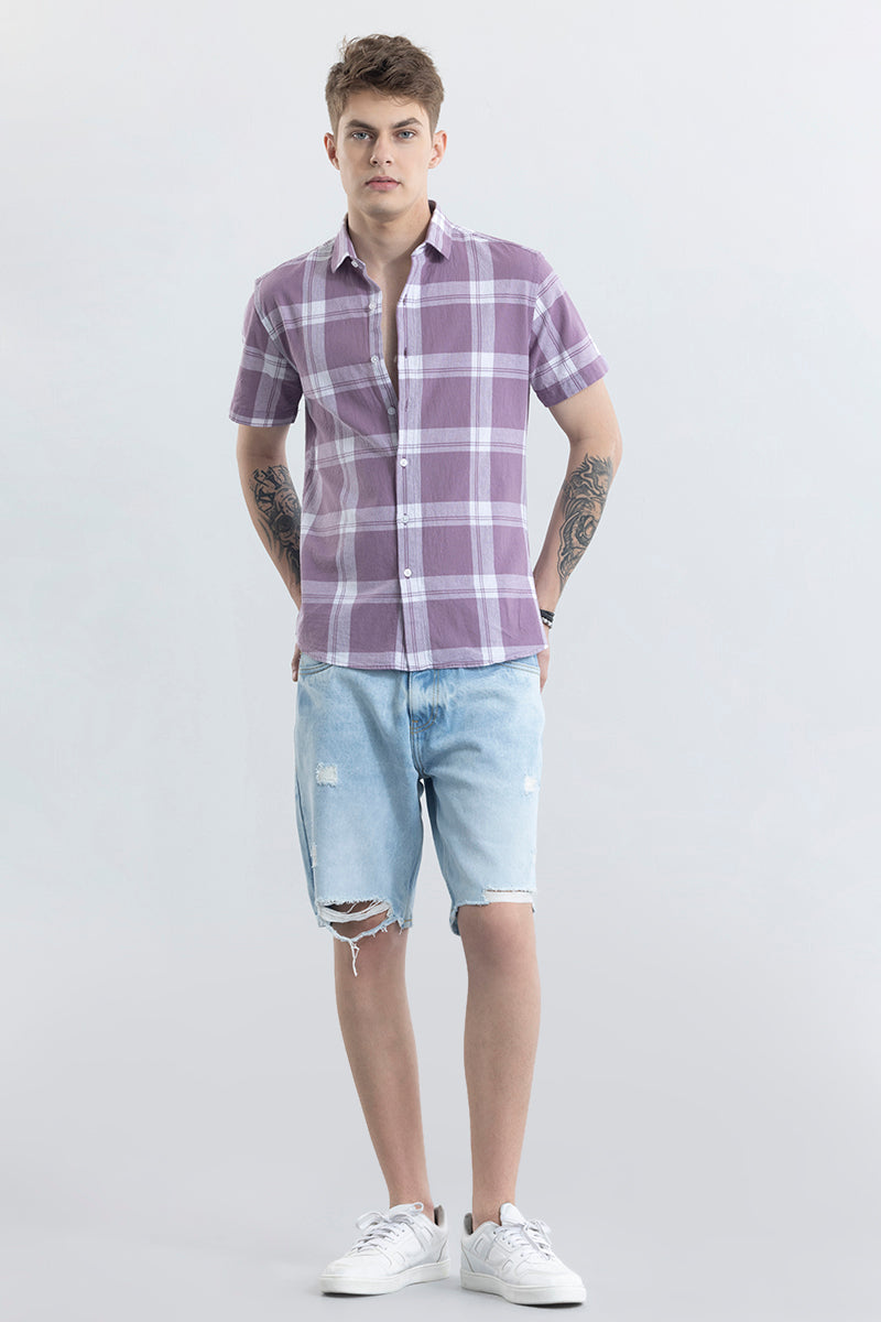 Delfina Purple Checks Shirt