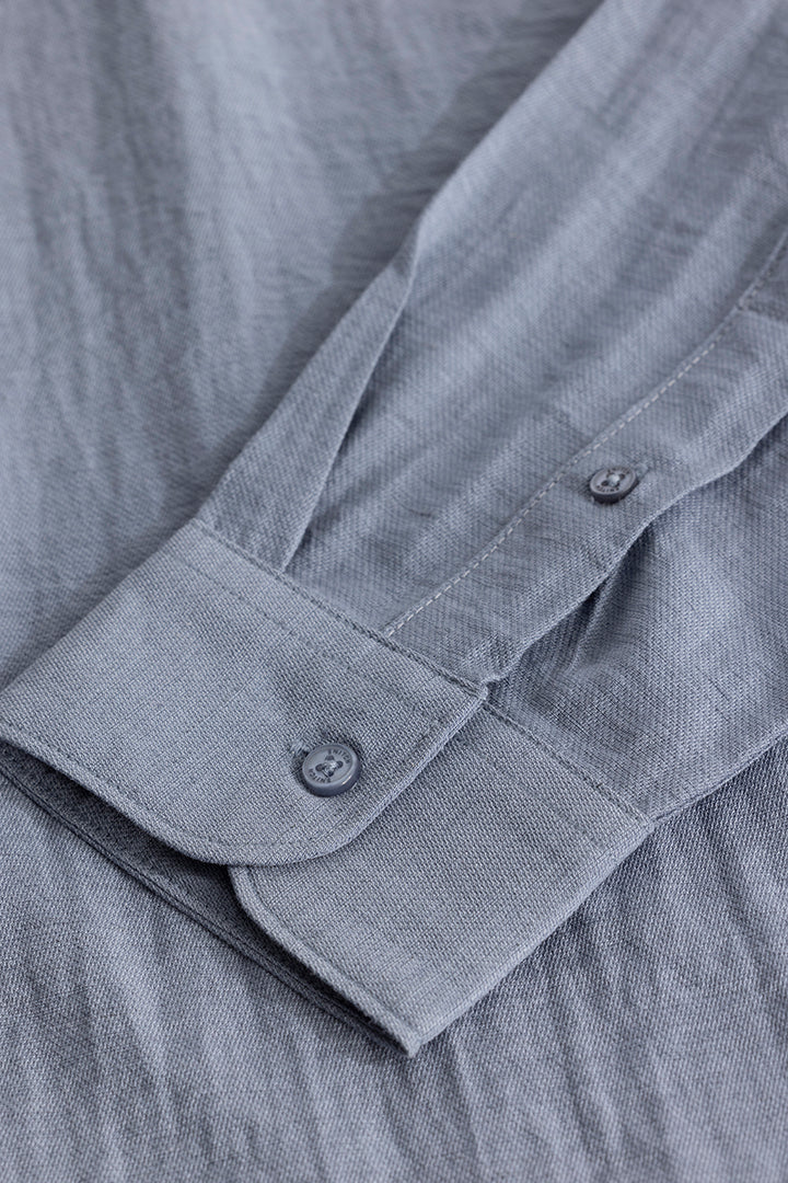 Slate Grey Oxford Linen Blend Shirt