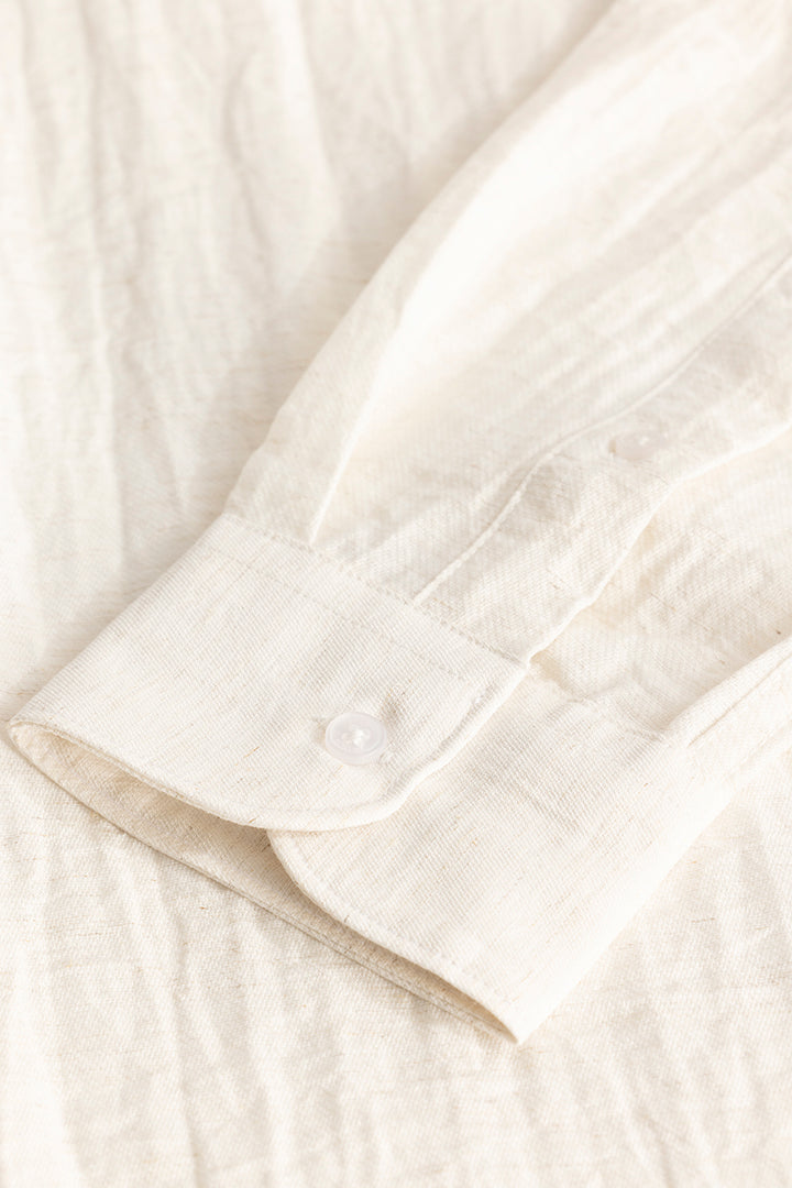 White Oxford Linen Blend Shirt