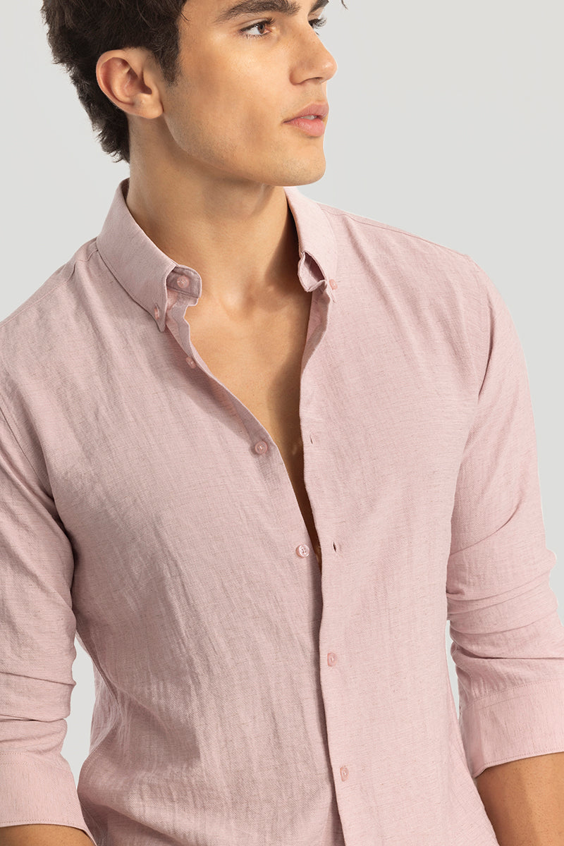 Mauve Oxford Linen Blend Shirt