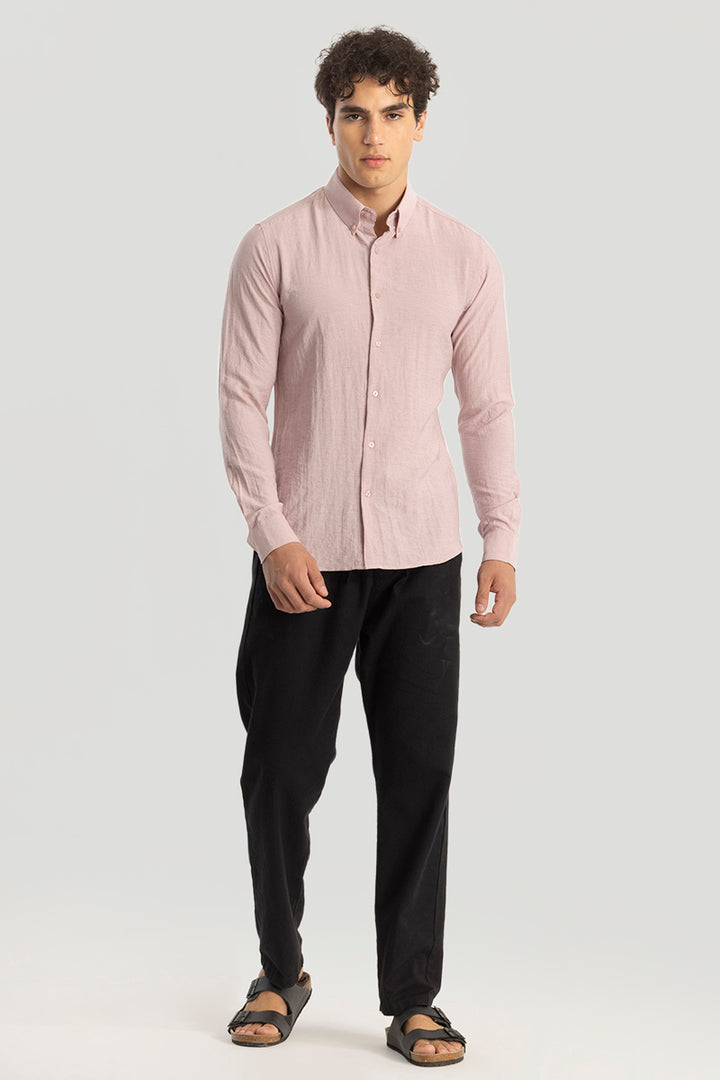 Mauve Oxford Linen Blend Shirt