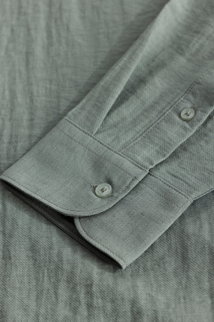 Light Green Oxford Linen Blend Shirt