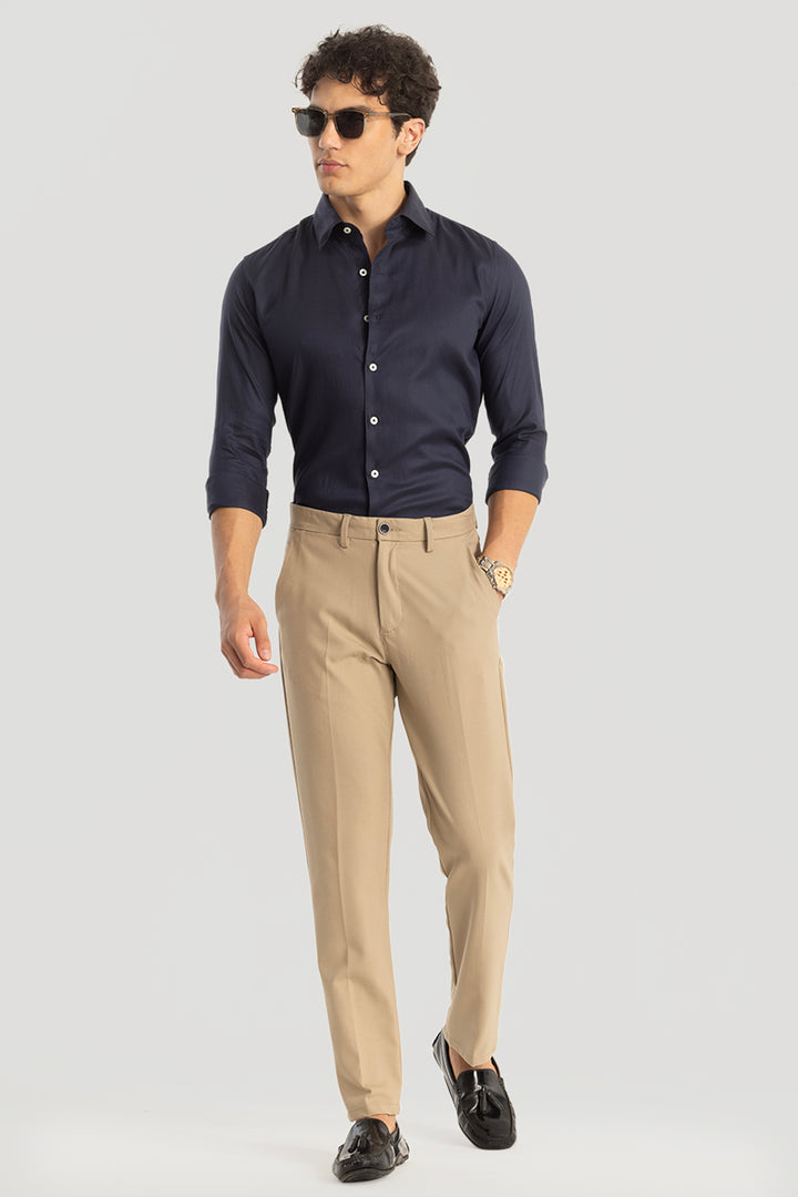 Easy Iron Navy Slim Fit Shirt