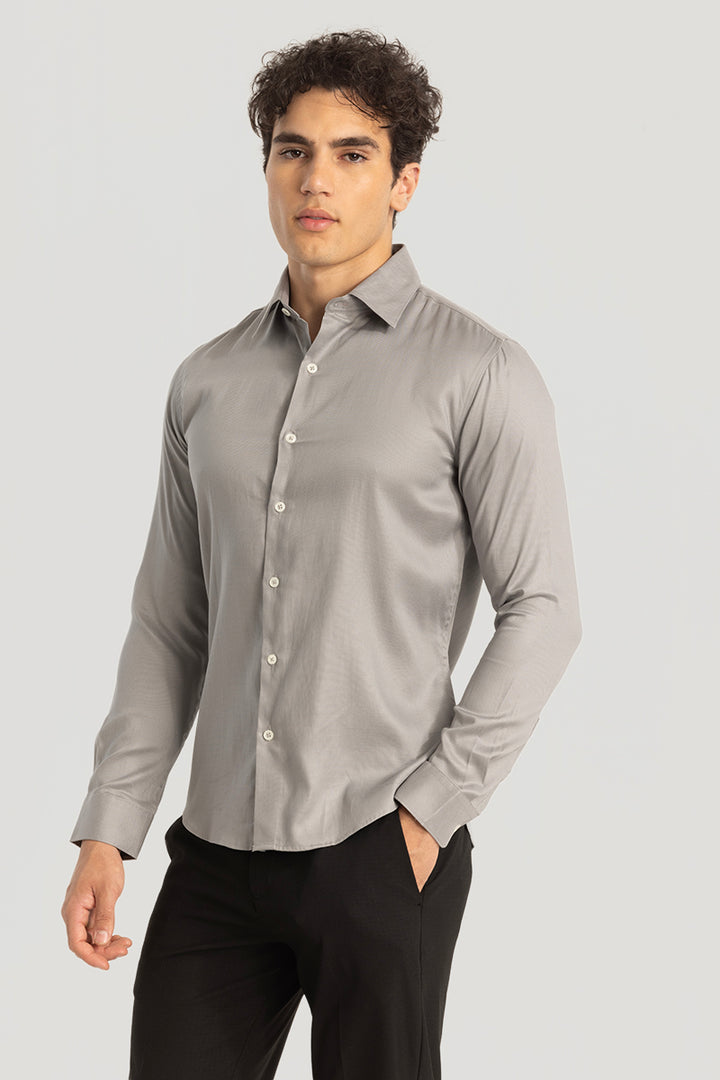 Easy Iron Grey Slim Fit Shirt