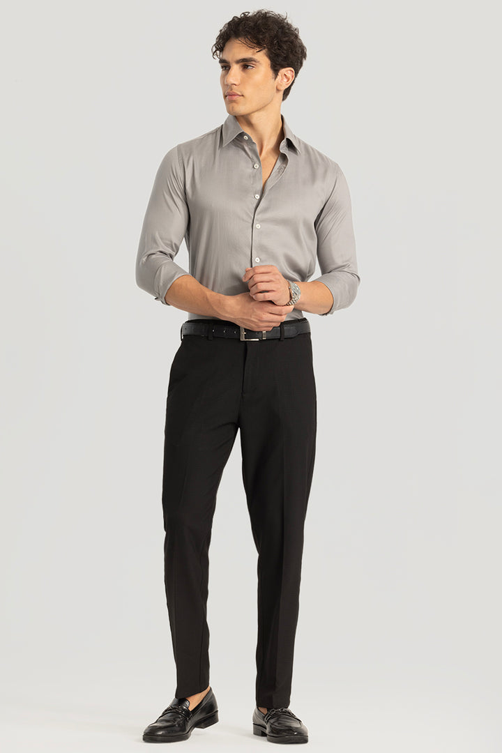 Easy Iron Grey Slim Fit Shirt