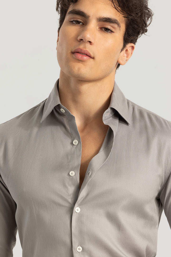 Easy Iron Grey Slim Fit Shirt