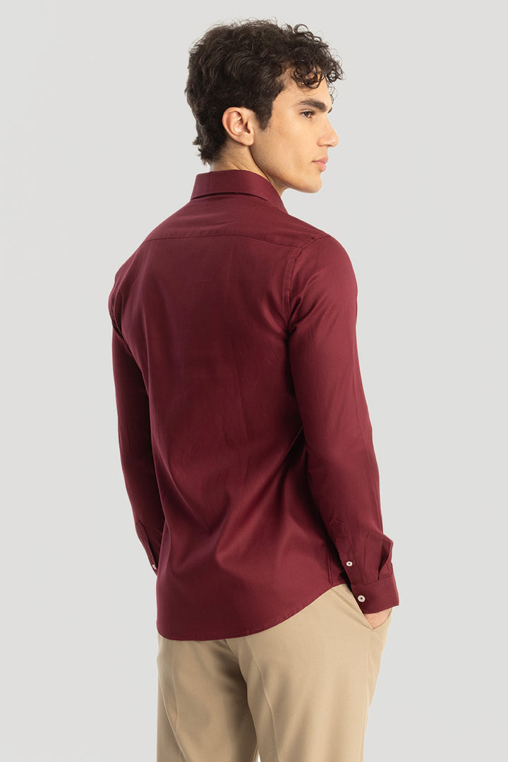 Easy Iron Red Slim Fit Shirt