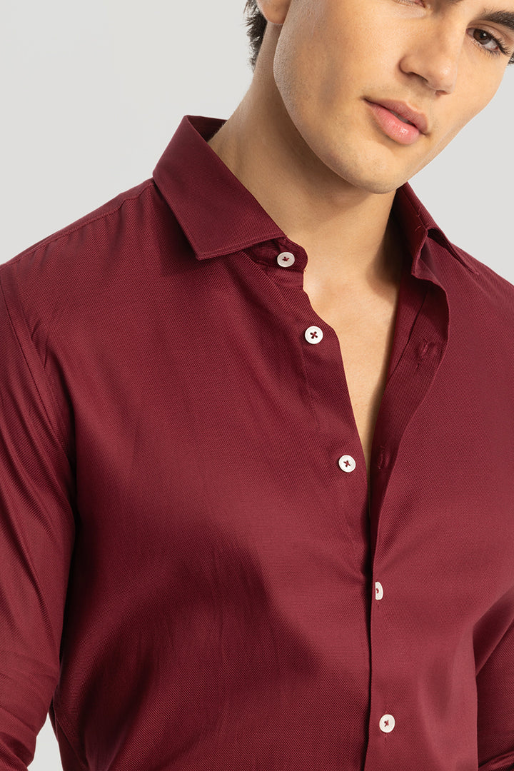 Easy Iron Red Slim Fit Shirt