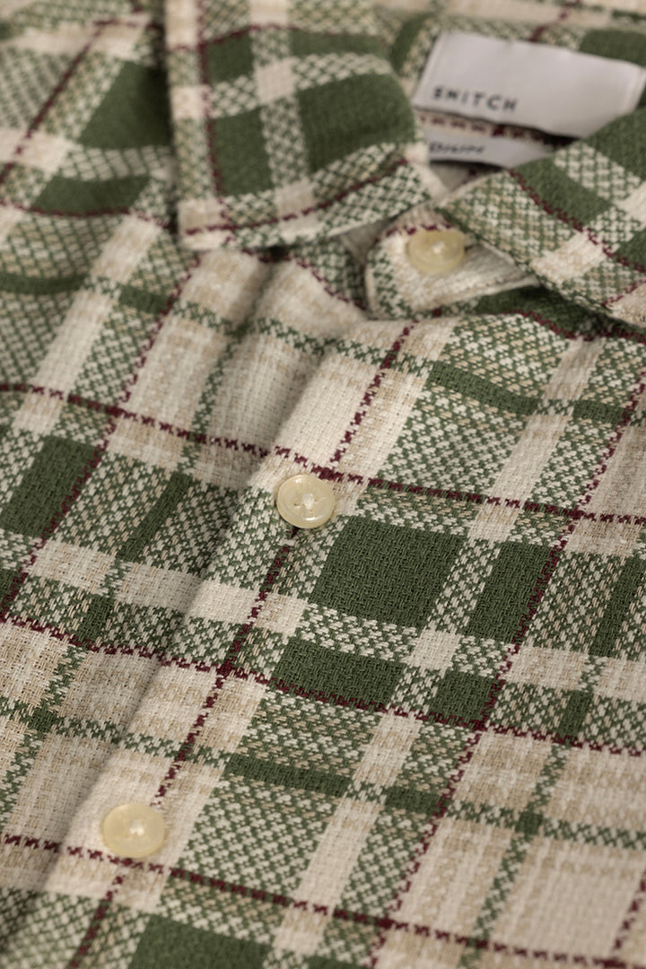 Koen Olive Checks Shirt