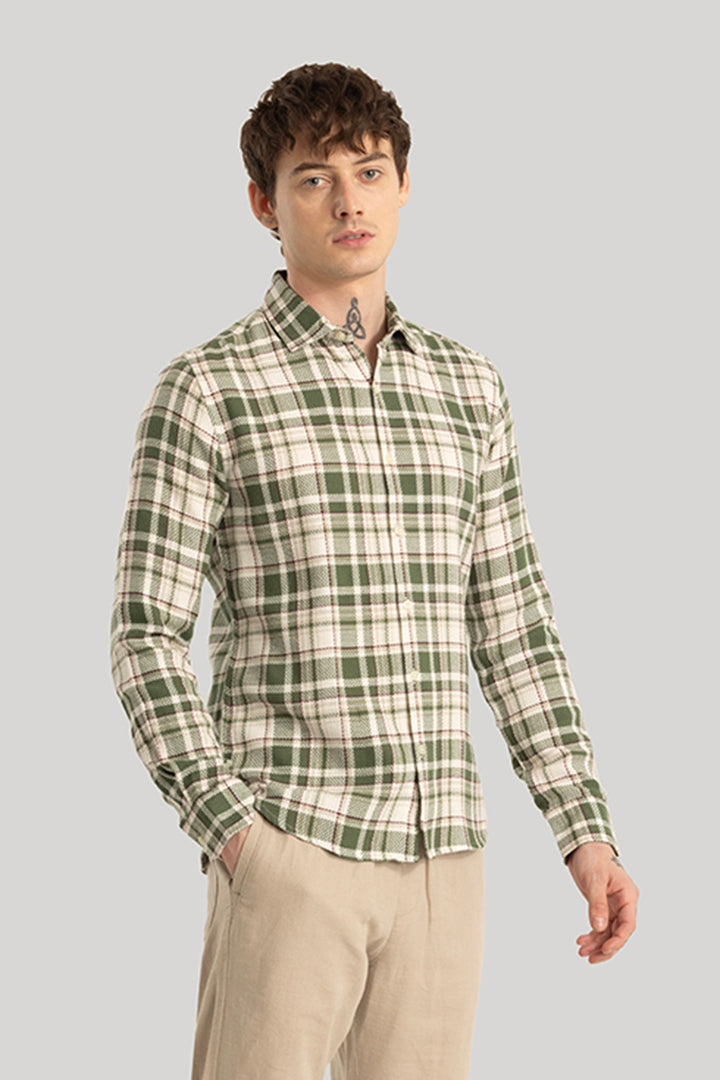 Koen Olive Checks Shirt