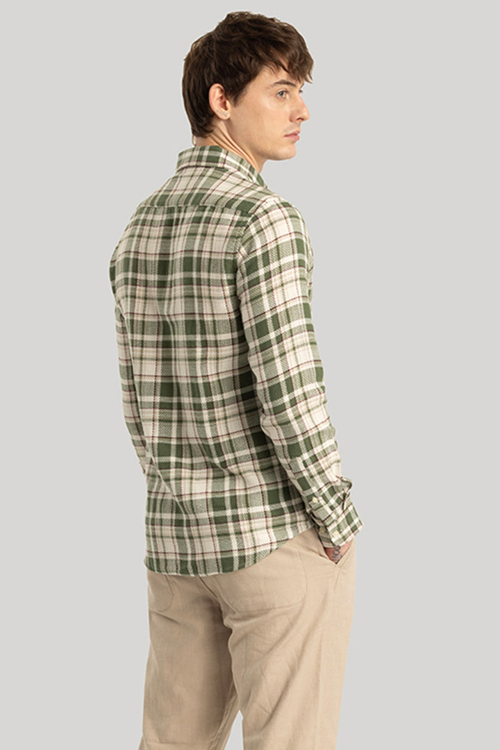 Koen Olive Checks Shirt